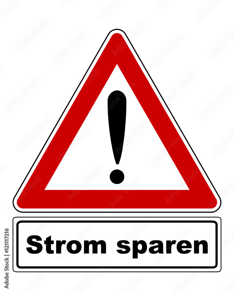 Warnschild mit Ausrufezeichen und Zusatzinformation Warnschild mit Ausrufezeichen und Zusatzinformation
