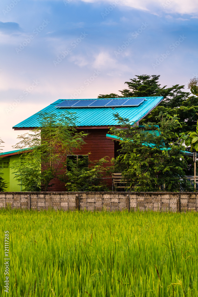 Solar roof for power generation from sunshine.