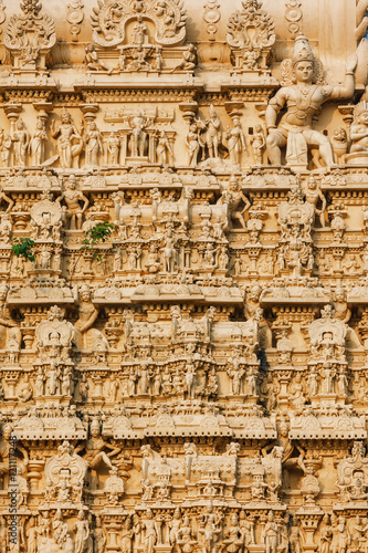 architecture details of facade Sri Padmanabhaswamy temple in Trivandrum Kerala India photo