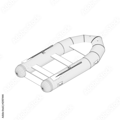 Inflatable boat.3d Vector o...