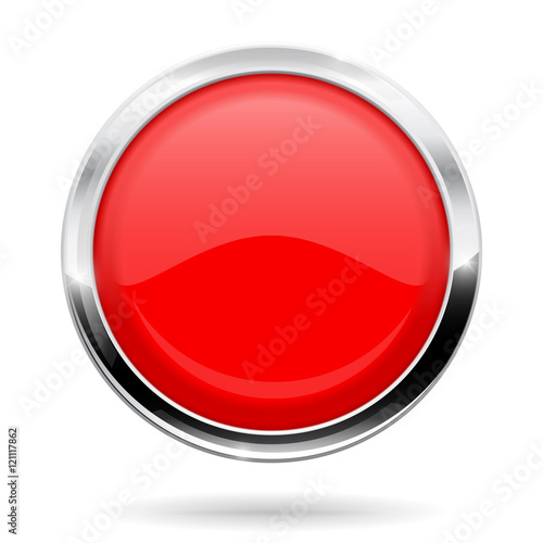 Free Download Red round button. Web icon with chrome frame - GFXLoad