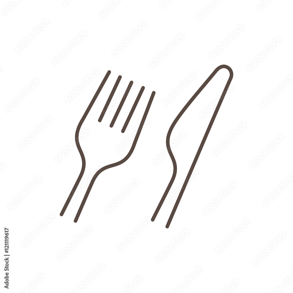 Fork and knife on white background, isolated. Fork and knife on white background, isolated.