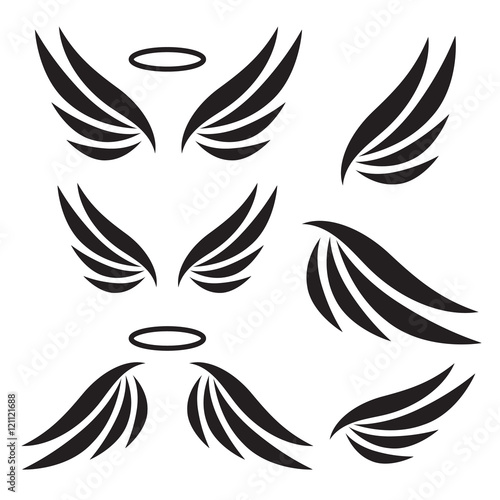 Vector sketch of angel wings