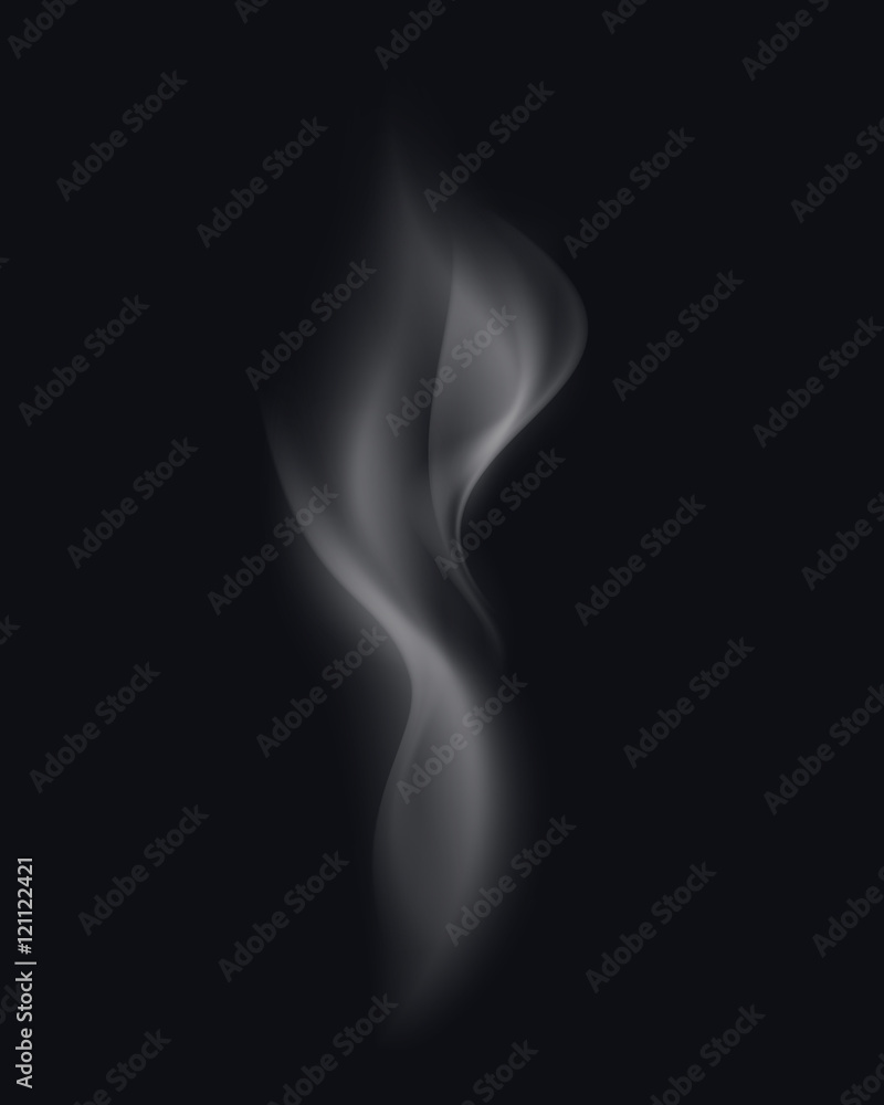 Obraz premium White Cigarette Smoke Waves On Background