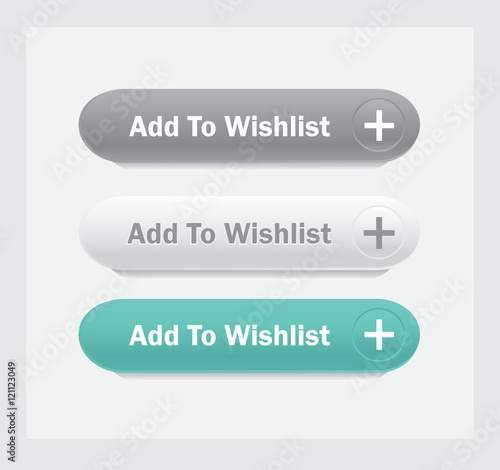 Add to wishlist. Vector web interface buttons set. 