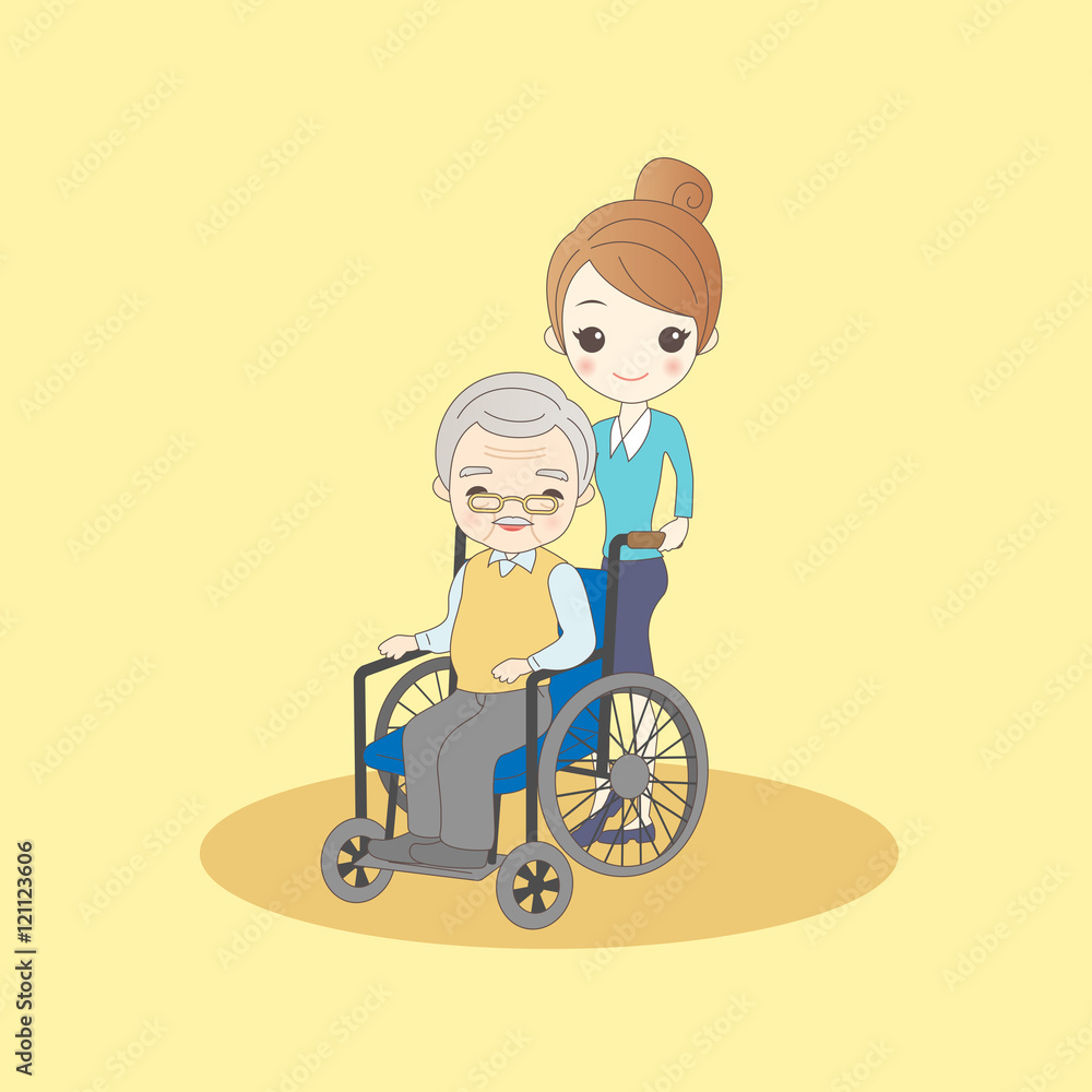  old man sit on wheelchair