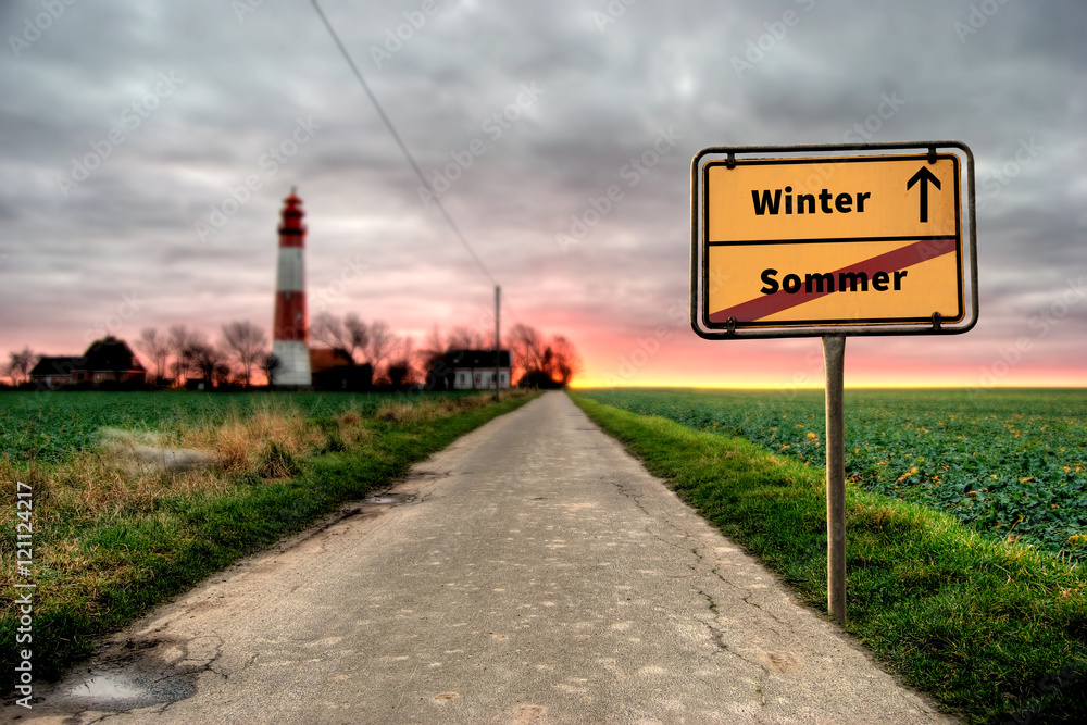 Obraz premium Schild 124 - Winter