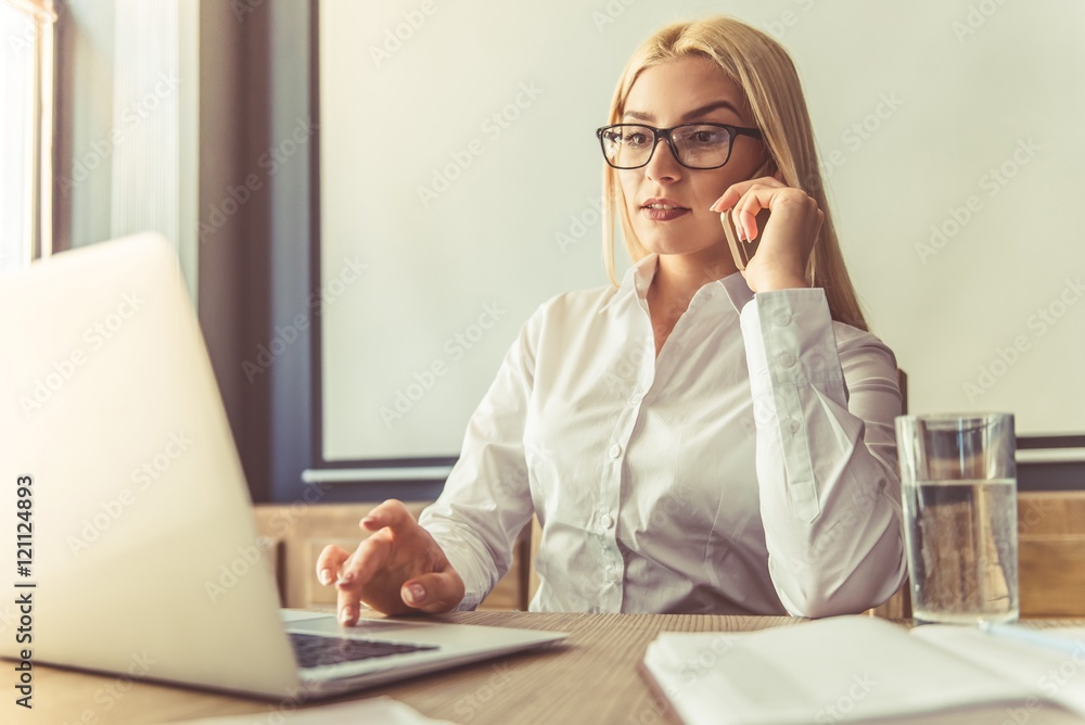 Beautiful business lady working Beautiful business lady working