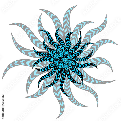 Design beautiful blue vector mandala for tattoo or print