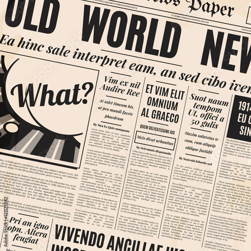 Old newspaper design vector template.