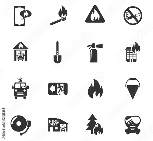 fire brigade icon set