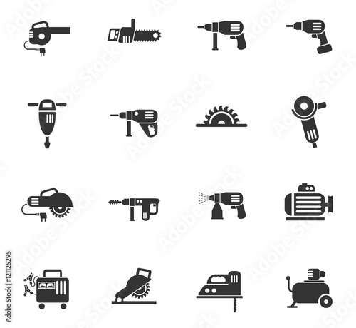 machine tools icon set