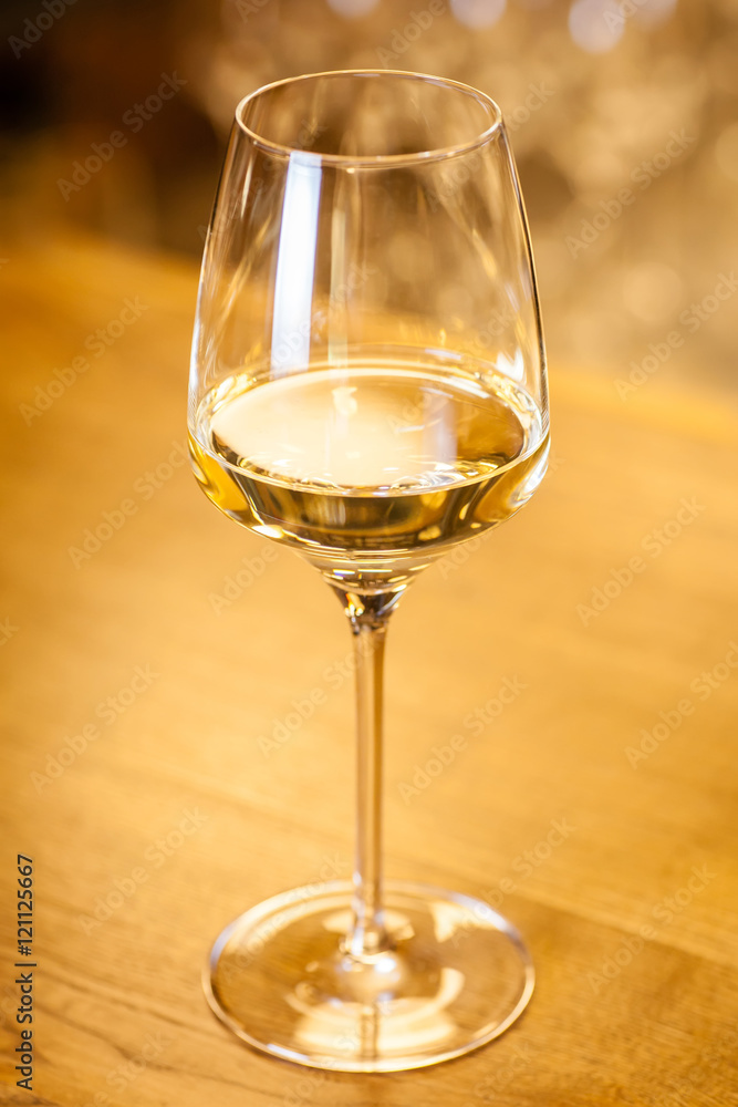 White wine in a bar