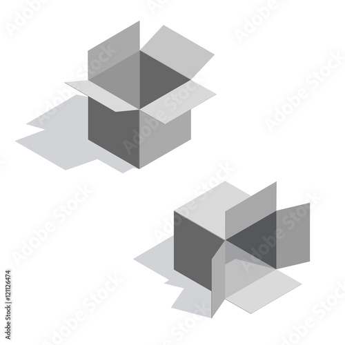 Opened box set.3d Vector il...