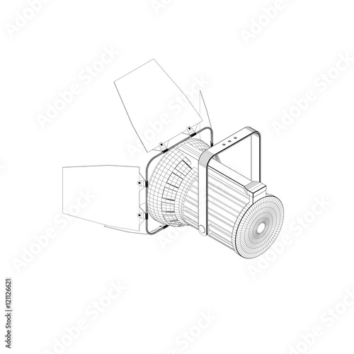 Studio lamp. Vector outline...