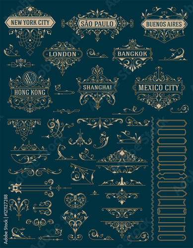 Vintage logos and kit elements. Vector