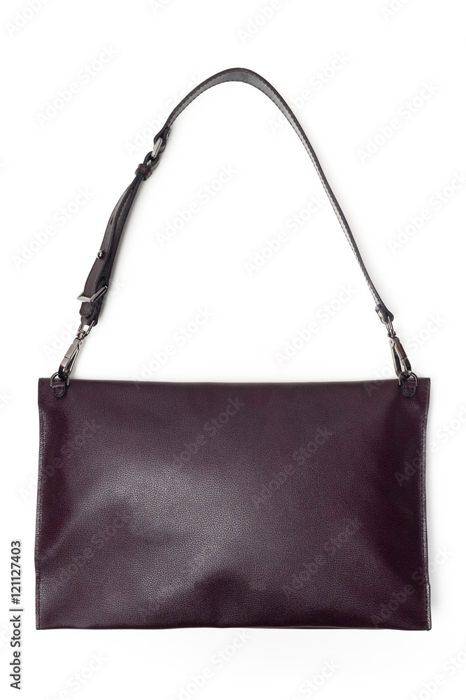 Leather female handbag isolated on white Leather female handbag isolated on white