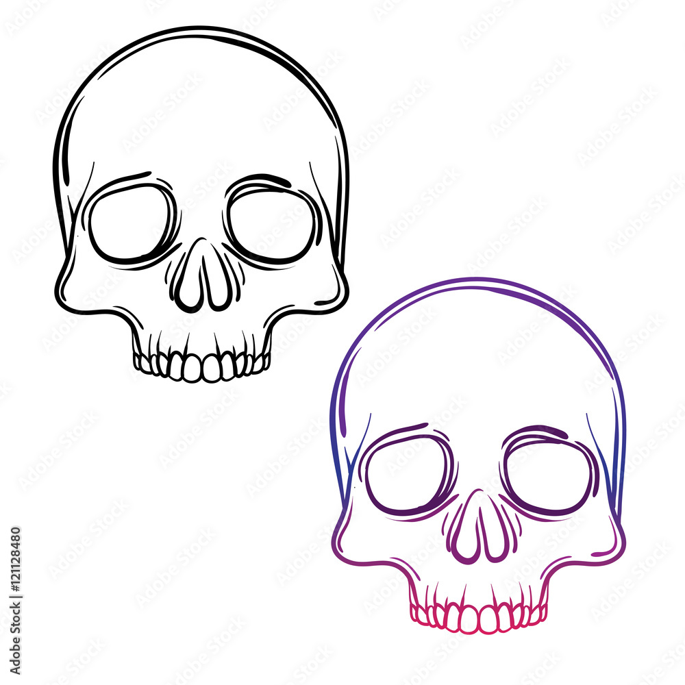Vintage Skull In Sketch Style For Tattoo Royalty Free SVG, Cliparts,  Vectors, and Stock Illustration. Image 144221168.