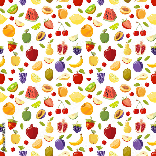 Fototapeta Naklejka Na Ścianę i Meble -  Miscellaneous vector fruits seamless pattern