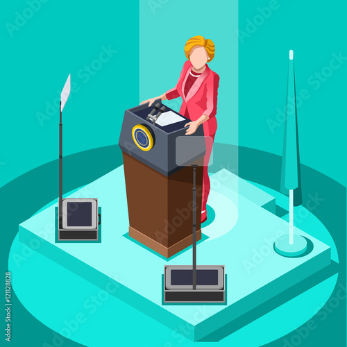 Presidential candidate at podium