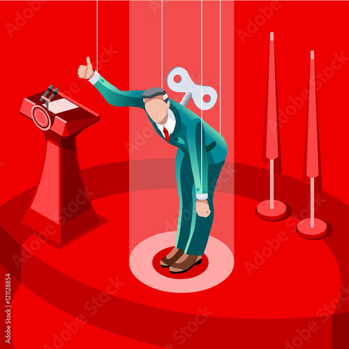 Election Infographic Politics System Vector Isometric People