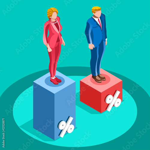 Election Infographic Pools Politics Vector Isometric People