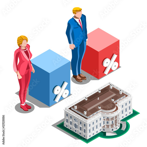 White house president vote preference polling Usa Election 2016 Infographic democrat and republican candidate debate result