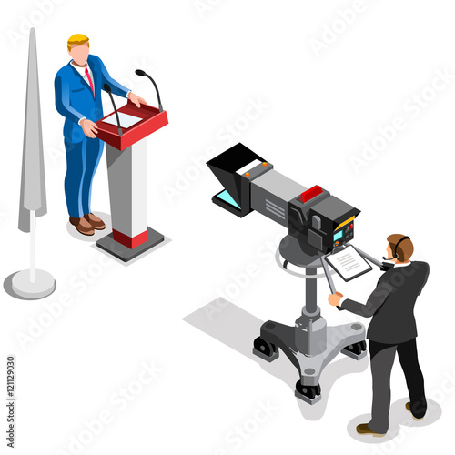 Presidential candidate at podium
