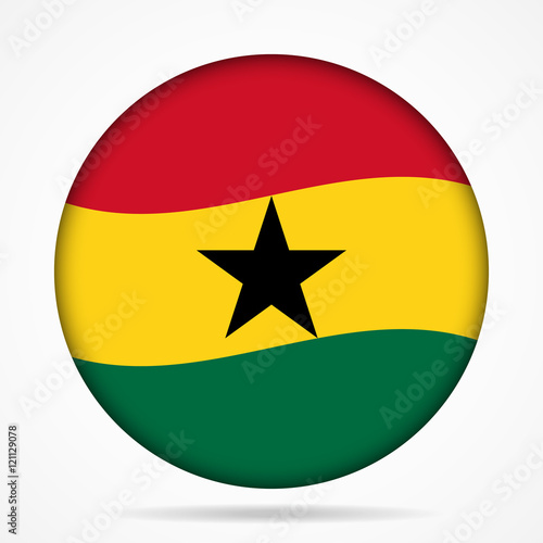 Free Download button with waving flag of Ghana - GFXLoad
