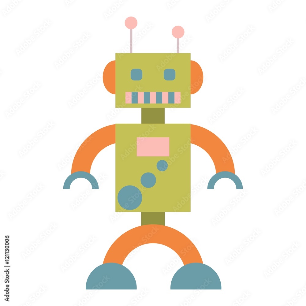 Vector illustration of a toy Robot Stock Vector | Adobe Stock