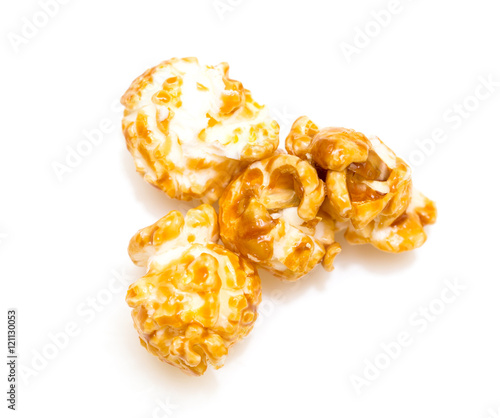popcorn on a white background. macro