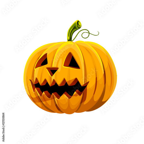 Halloween pumpkin with big teeth
