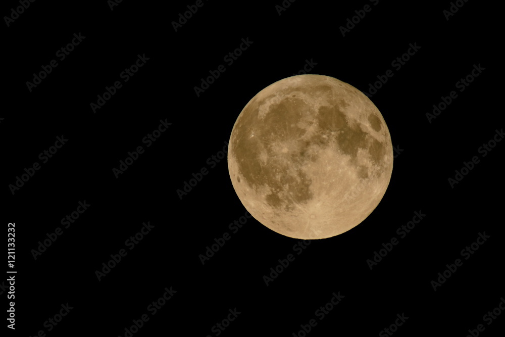 Closeup of full moon in September known as Closeup of full moon in September known as