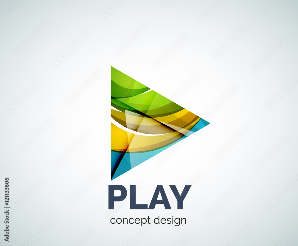 Play button logo business branding icon