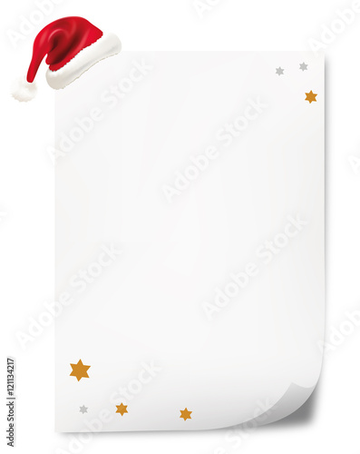 Weihnachtswunschzettel mit Nikolausmütze