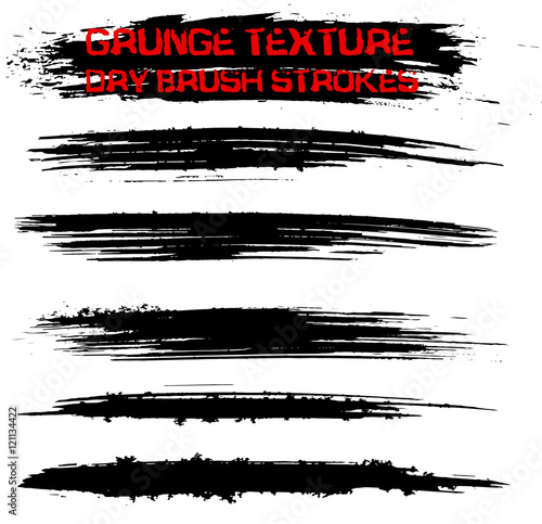 Black ink vector brush strokes. Vector illustration. Grunge texture.