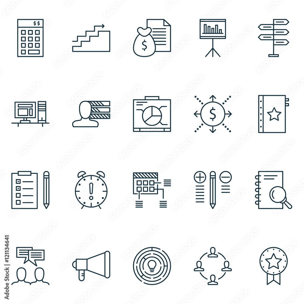 Set Of Project Management Icons On Cash Flow, Graph, Award And More ...