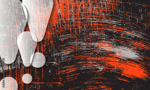 Scratched background and transparent exclamation mark