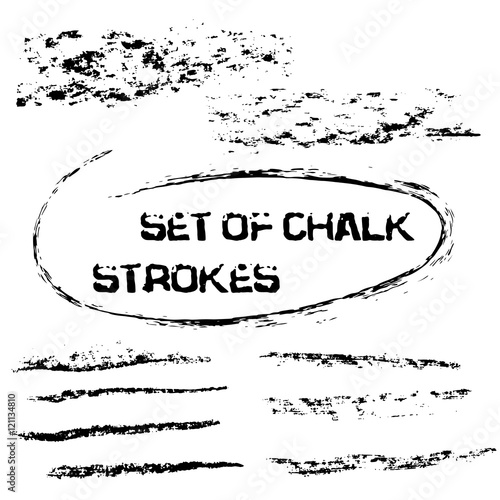 Vector chalk lines. Chalk hand drawn strokes. Vector hand drawn illustration
