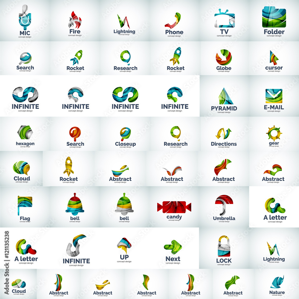 Fototapeta premium Logo collection, abstract geometric business icon set