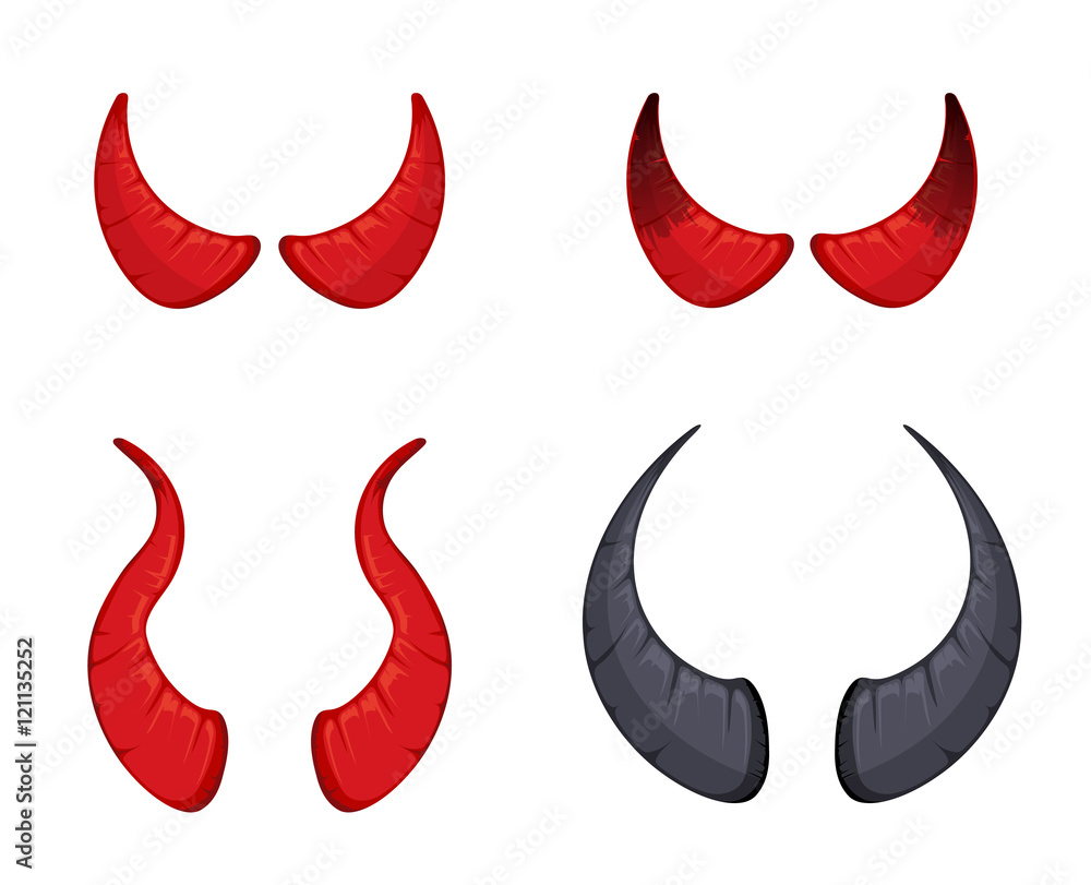 vector illustration of red Devil horns vector illustration of red Devil horns
