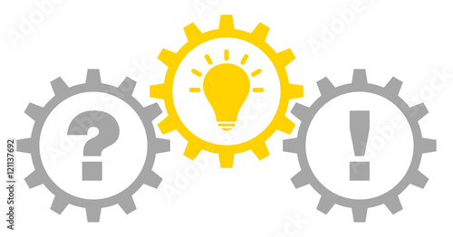 Gears Question, Idea & Answer Grey/Yellow Outline