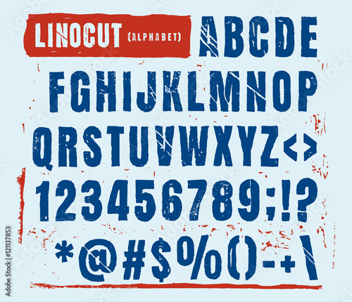 Engraved alphabet set illustration.