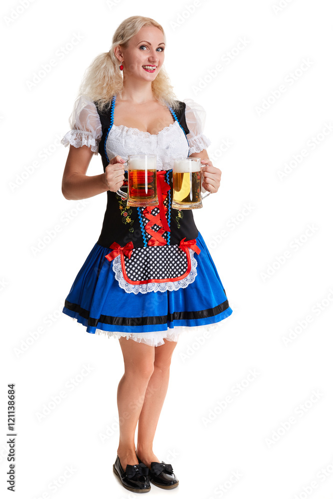 Beautiful young blond girl of oktoberfest beer stein Beautiful young blond girl of oktoberfest beer stein