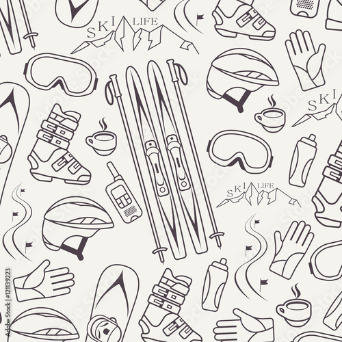 Winter sports collection pattern