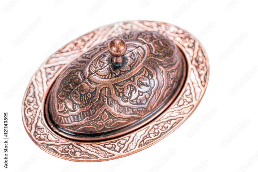 Fototapeta premium Rosette for jam with Arabic script. Space for text