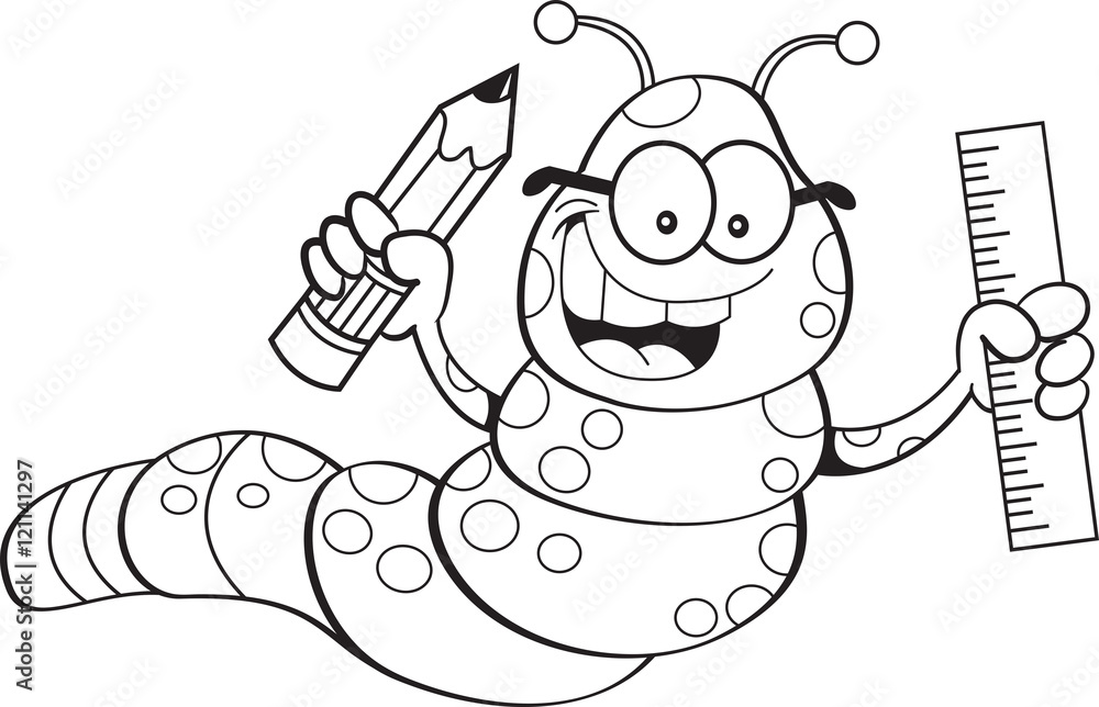 Black And White Inch Worm