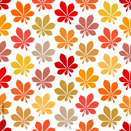 Autumn Leafs Seamless Pattern Color