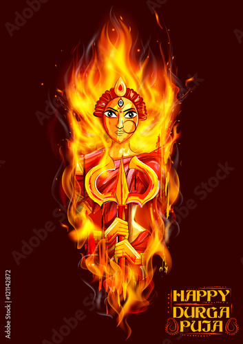 Goddess Durga in Subho Bijoya Happy Dussehra background