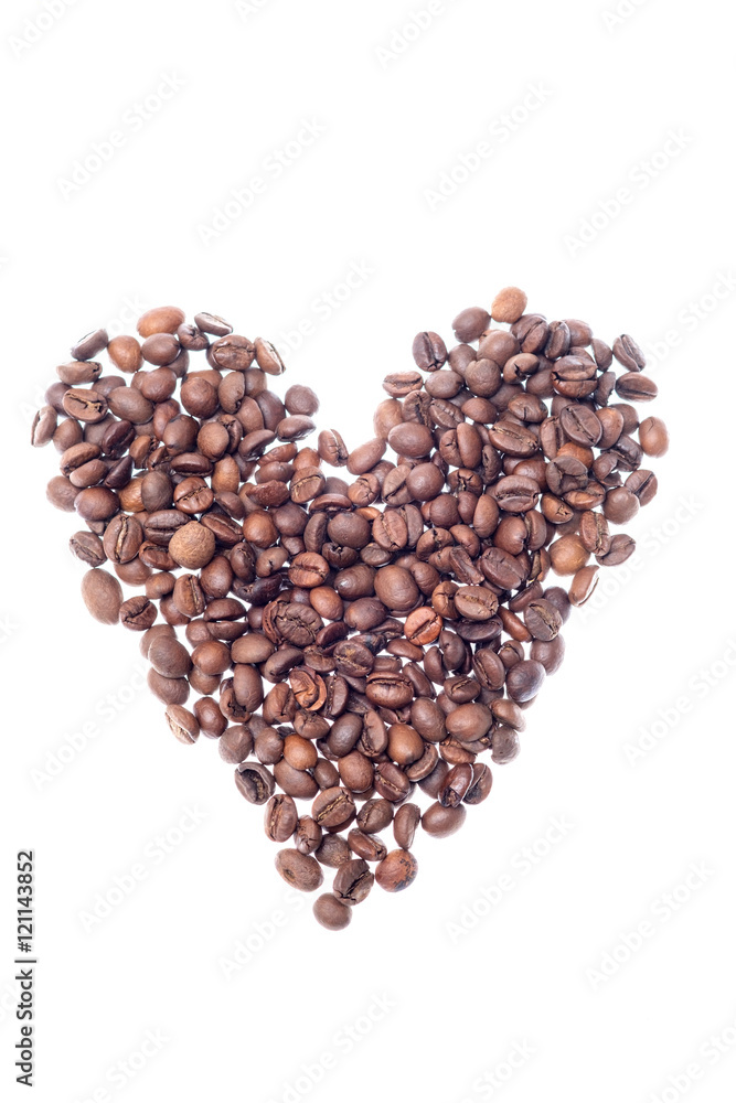 Heart shaped roasted coffee beans Heart shaped roasted coffee beans
